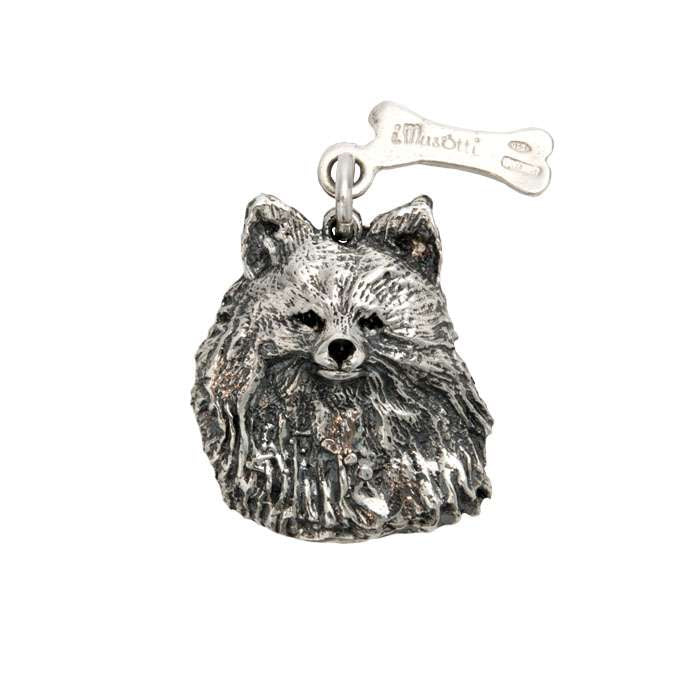 Silver Pomeranian Dog Charm